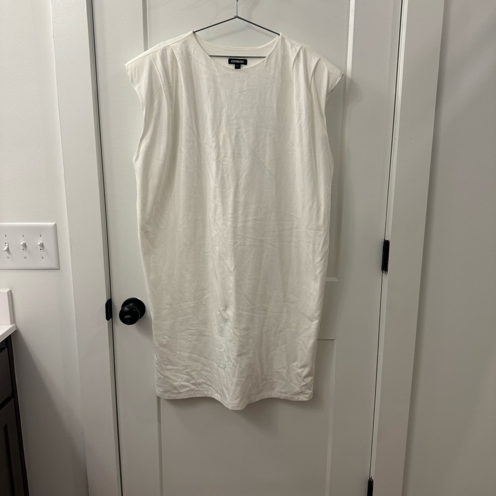 Express Cotton Blend Dress with Shoulder Pads SZ L NWT